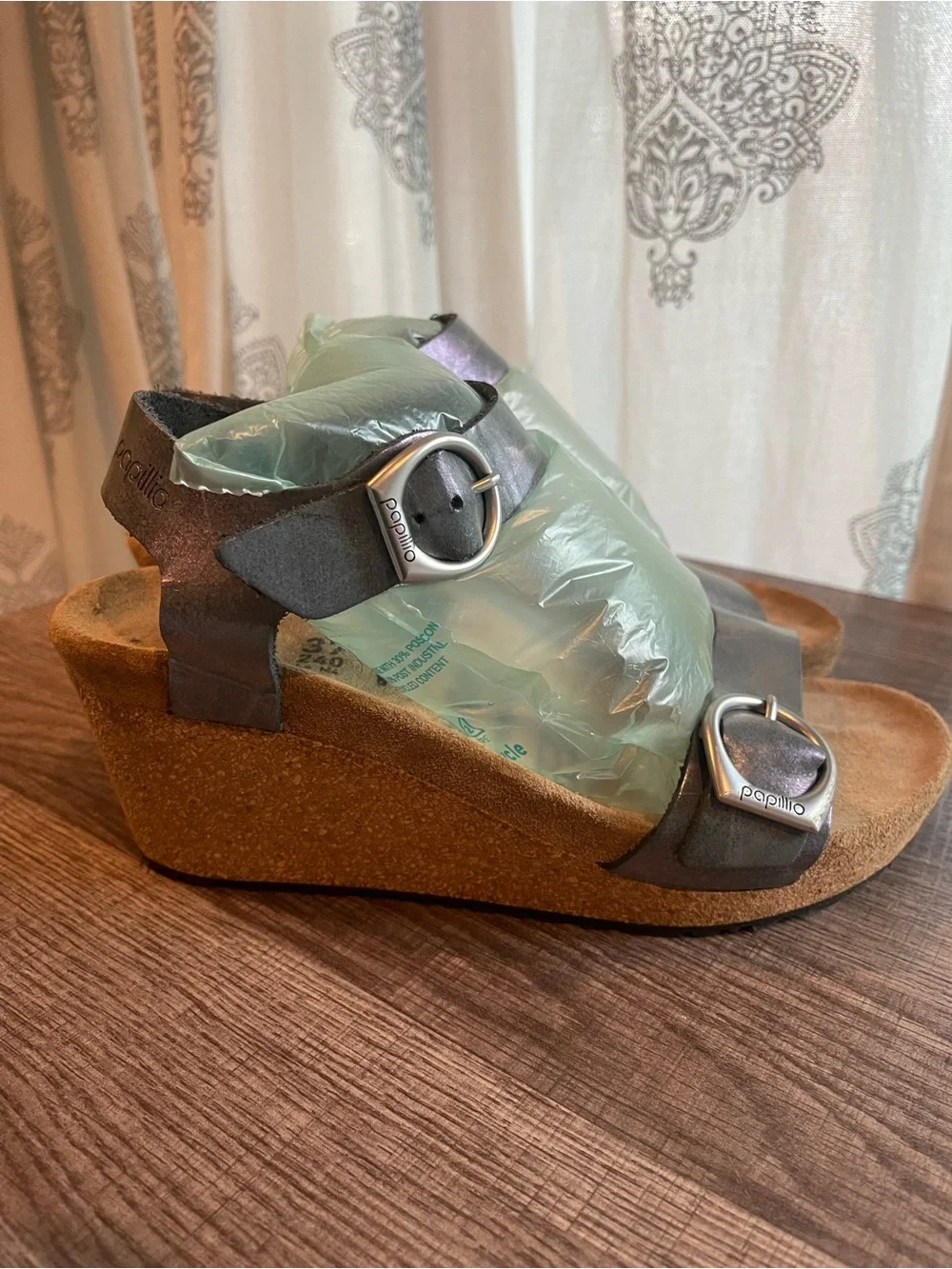Papillio by Birkenstock Soley wedge gray size 37